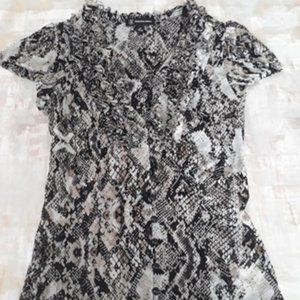 Form Fitting Snake Print Blouse